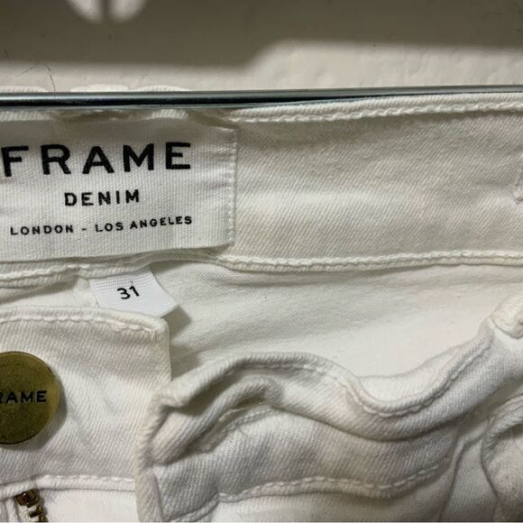 Frame Denim Le High Flare Jeans in Blanc White Sz 31 - Picture 9 of 13